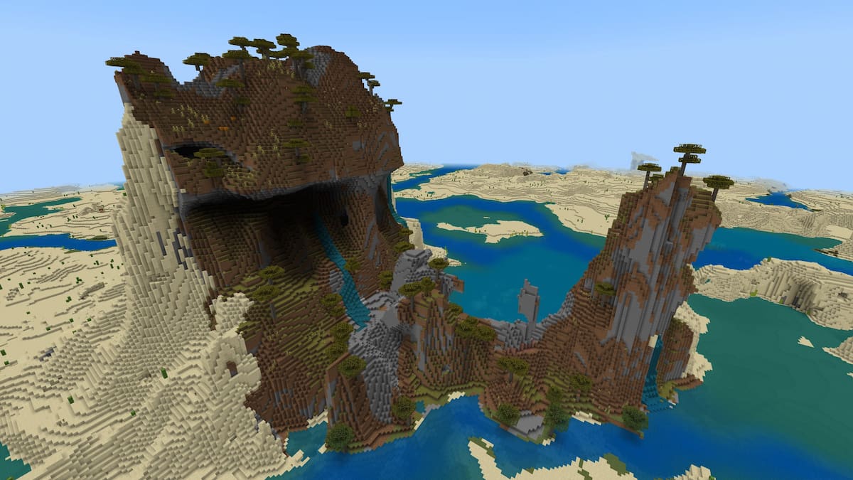 A mountain full of Llamas in Minecraft