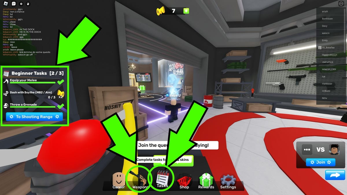 All weapons and how to get them in Roblox Rivals