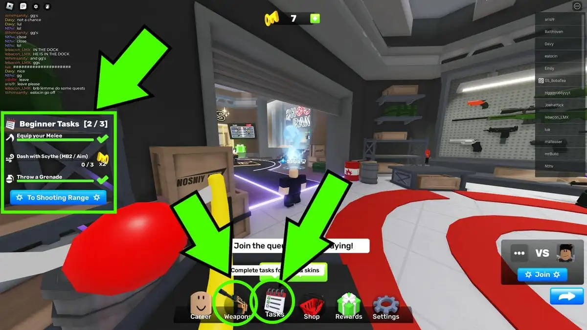 Daily, weapon, and other tasks to help you earn keys in Roblox Rivals