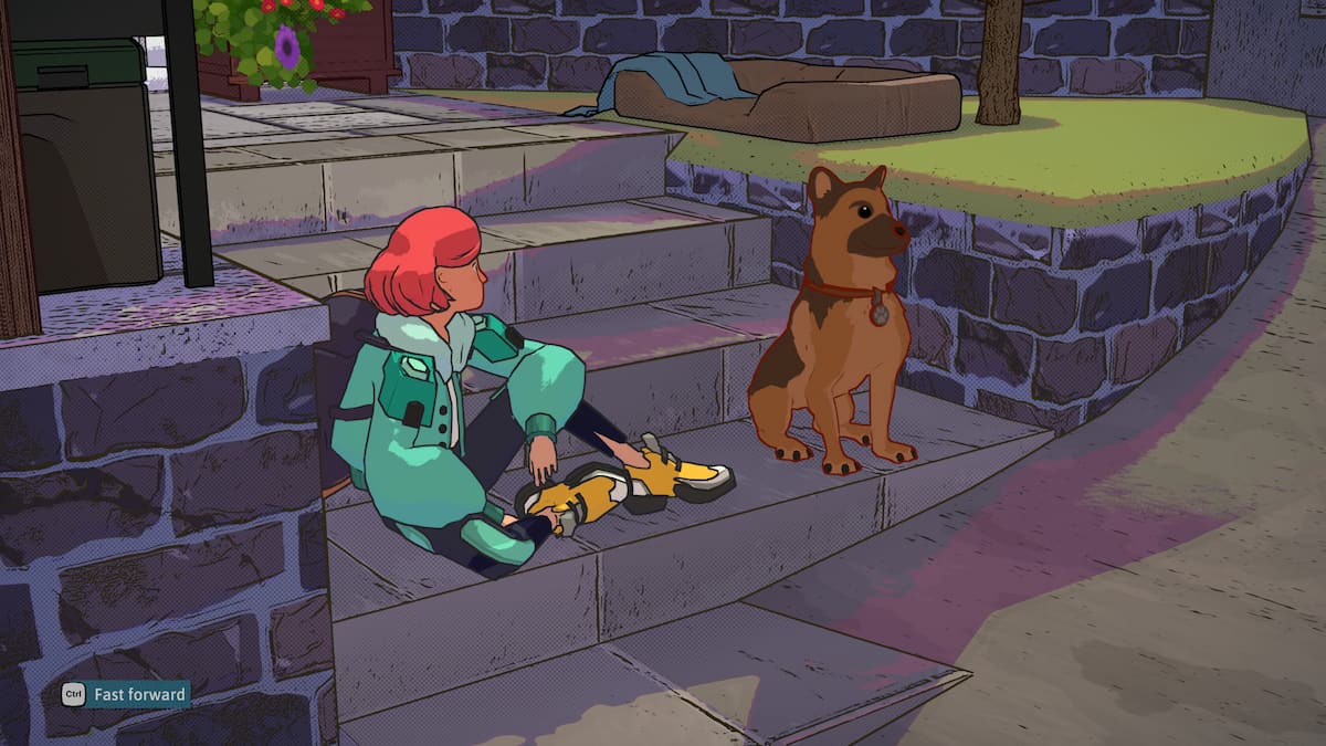 Resting with the dog in Dungeons of Hinterberg
