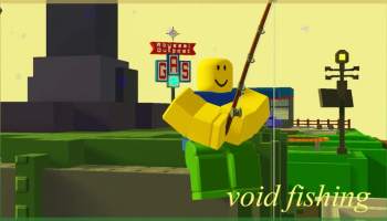 A player fishing in Void Fishing