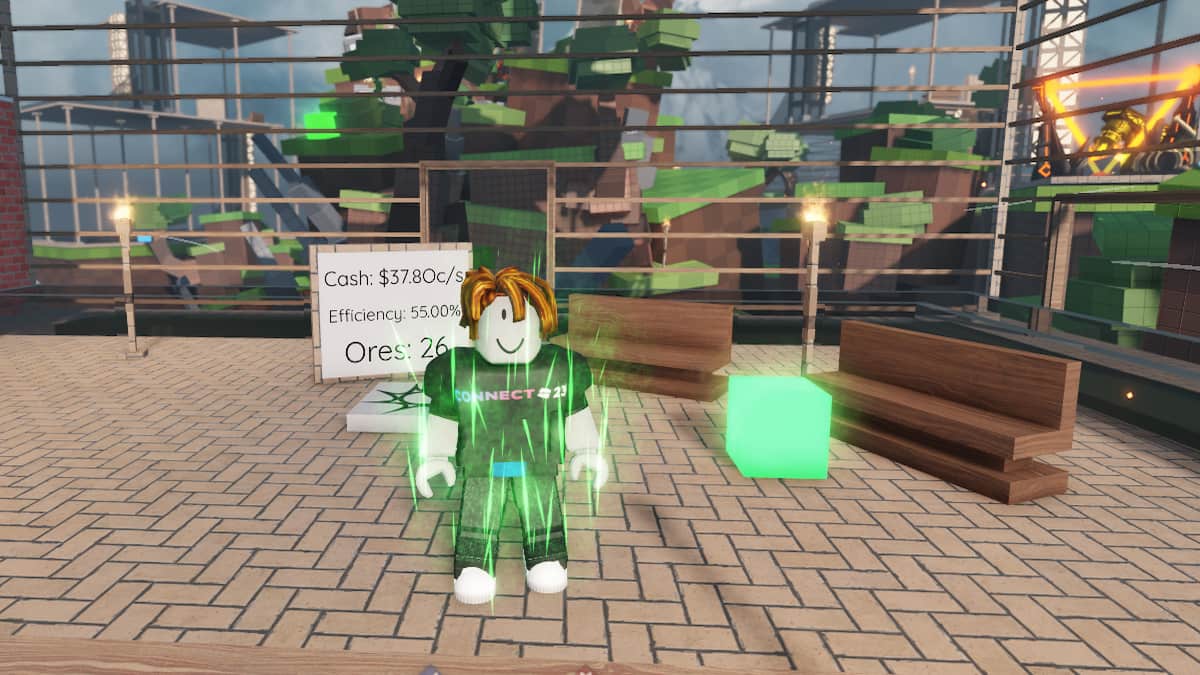 A player standing next to a cube in Tycoon RNG