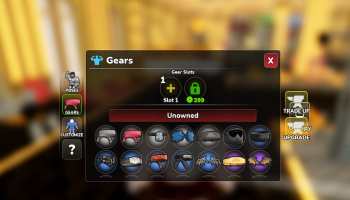 The Gears Menu in Gym League