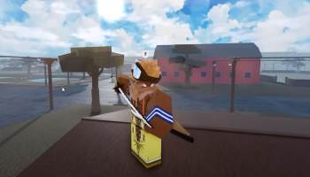 A player holding a sword in Type Soul