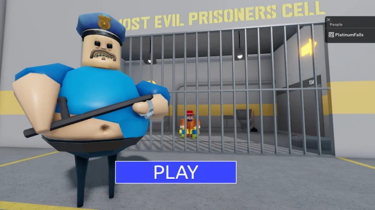 The prison guard in Roblox Barry's Prison Run