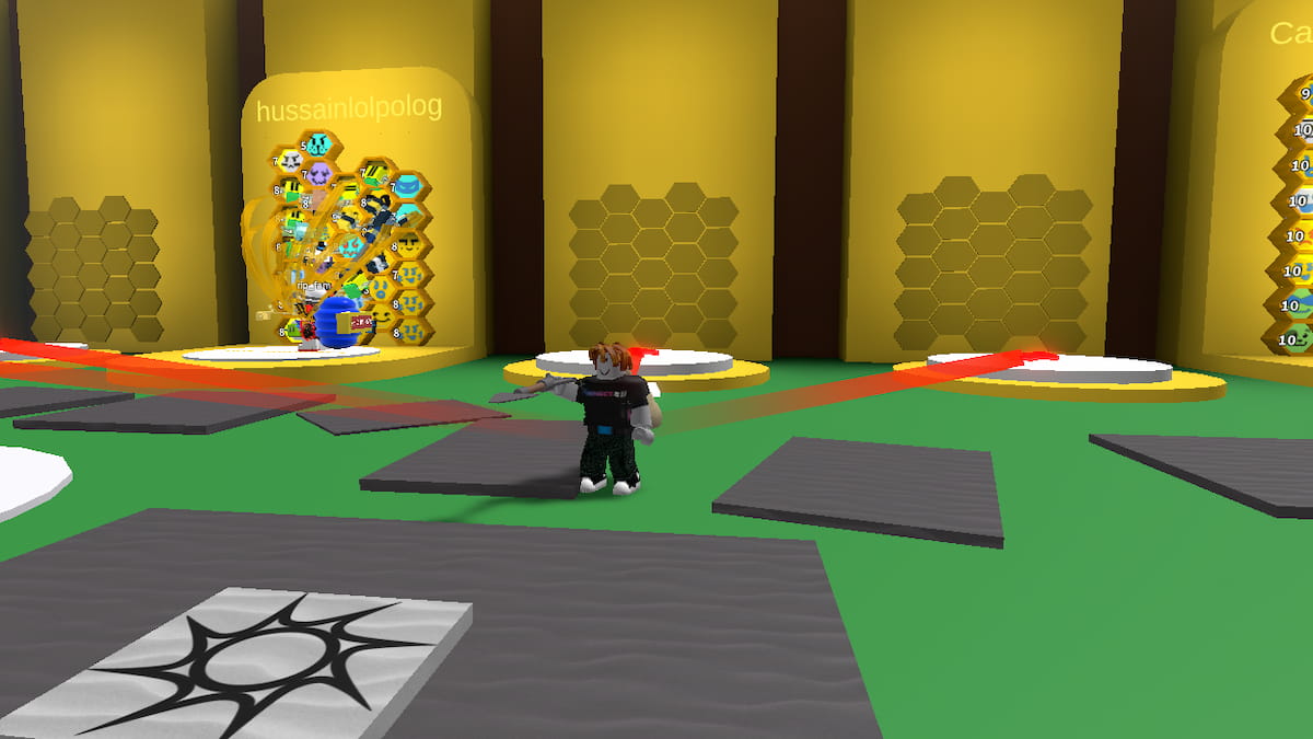 A player standing in Bee Swarm Simulator