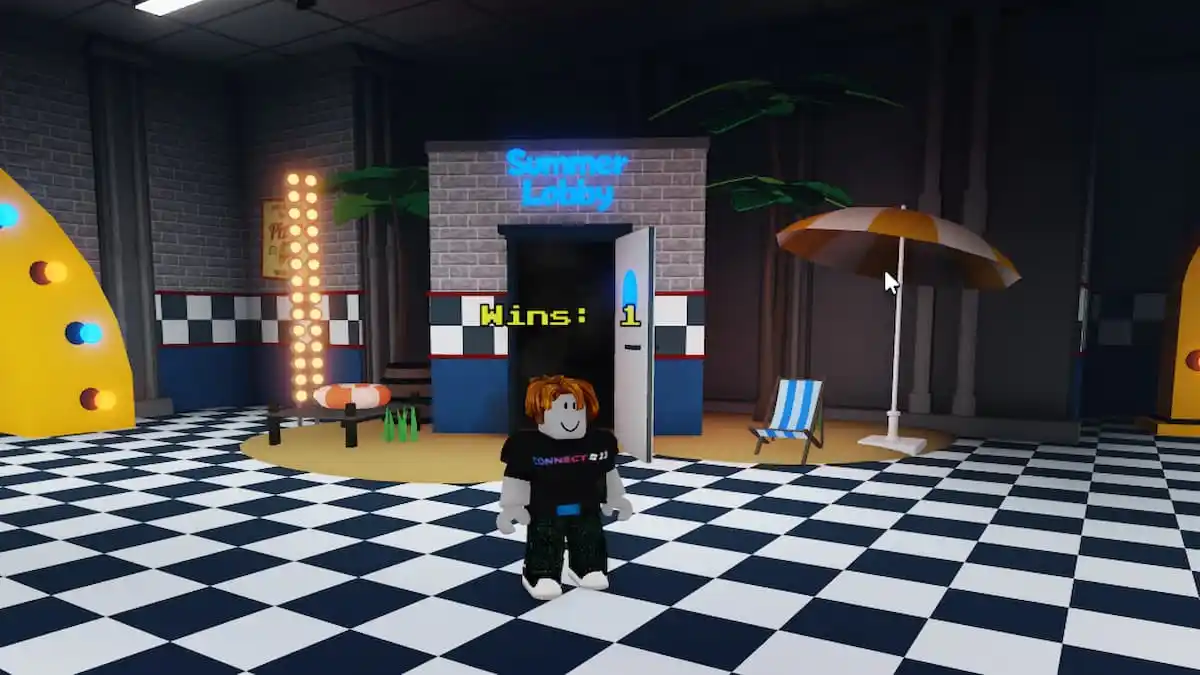 A player standing in front of the Five Nights TD
