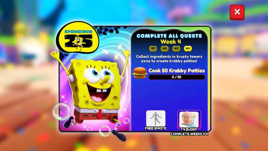 The Events Menu in SpongeBob Simulator