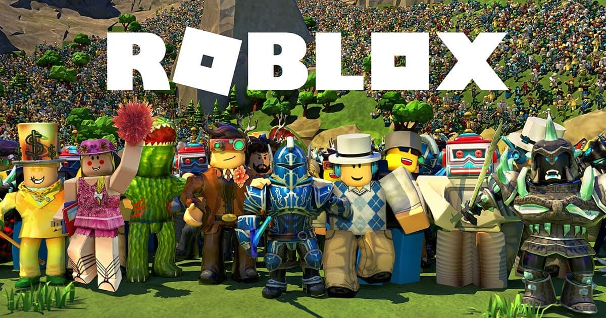 Several Roblox Characters Standing together in a game