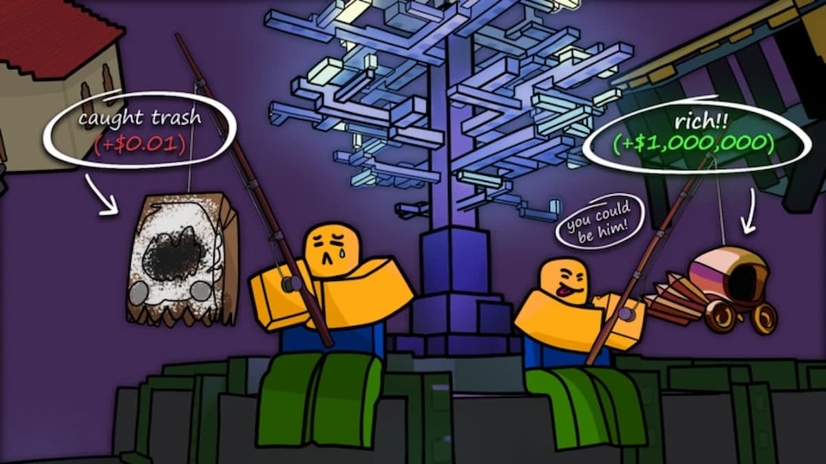 A player fishing in Void Fishing