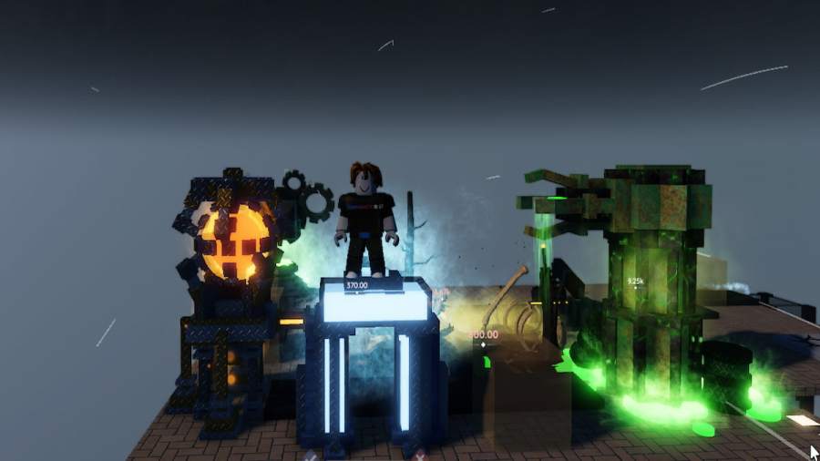 A player standing in front of a base in Tycoon RNG