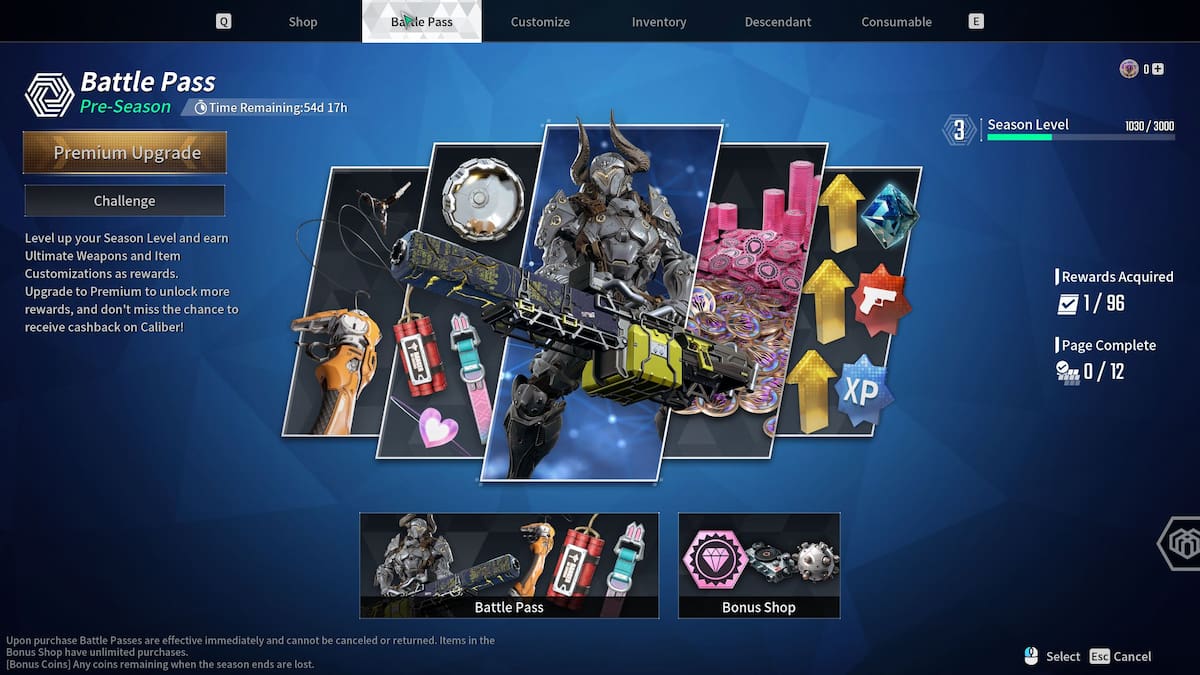 The Battle Pass in The First Descendant