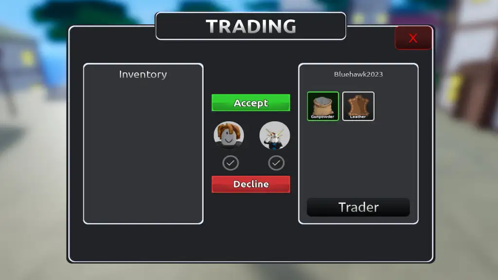 The trading window in Fruit Seas