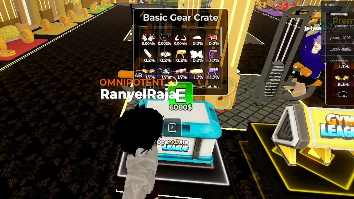The Gears Crate in Gym League