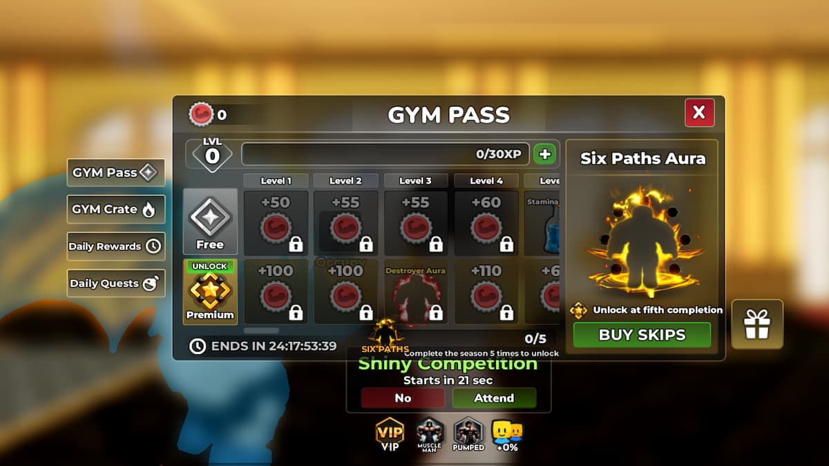 All Gears in Gym League and how to get them