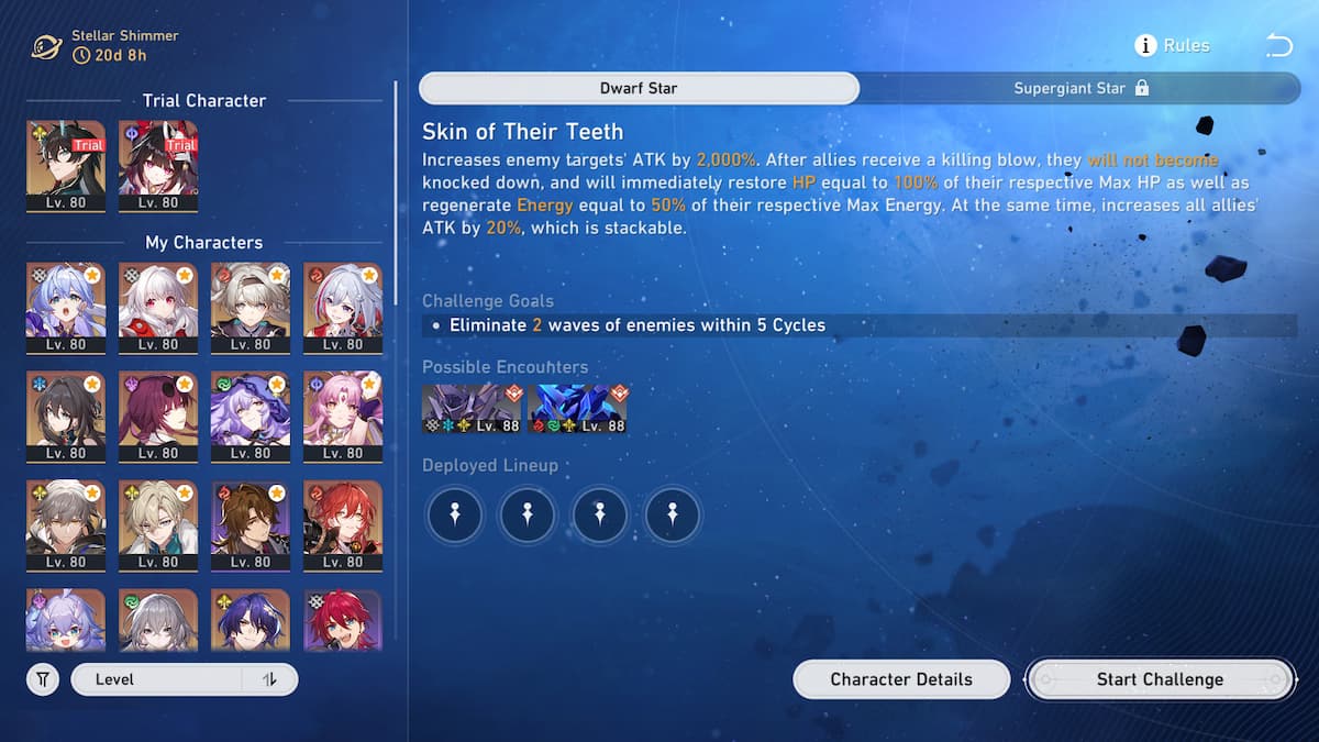 Honkai Star Rail Stellar Shimmer Skin of their Teeth explanation.