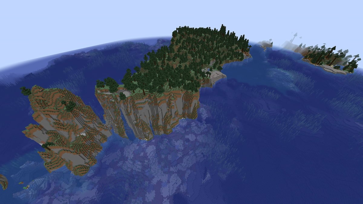 A Taiga Island with steep cliffs on the left side