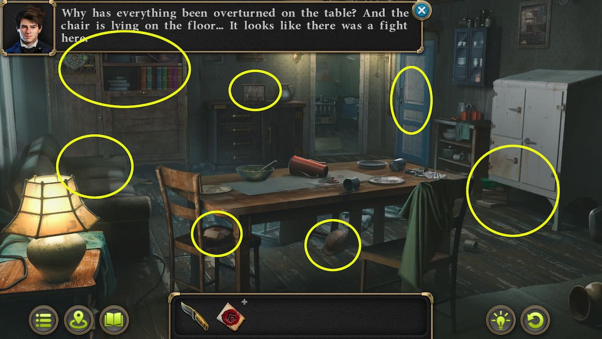 The Engineer's House interactables in Case 3 of Mystery Detective Adventure.