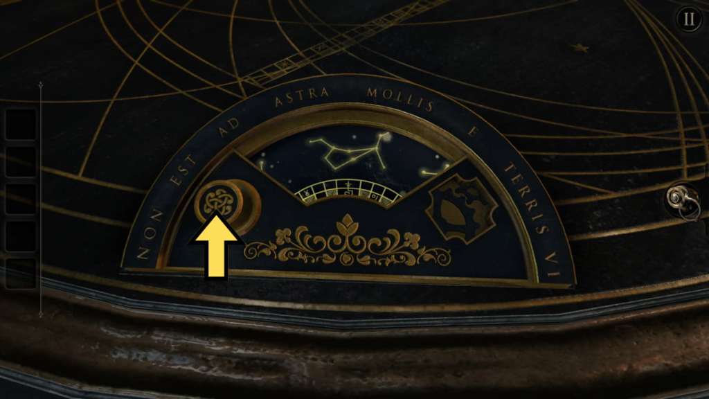 The button to press to swap the constellations on the small puzzle