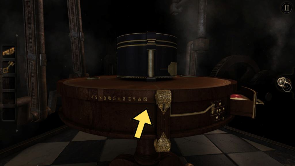 The location of the dot puzzle in Chapter 5 of The Room