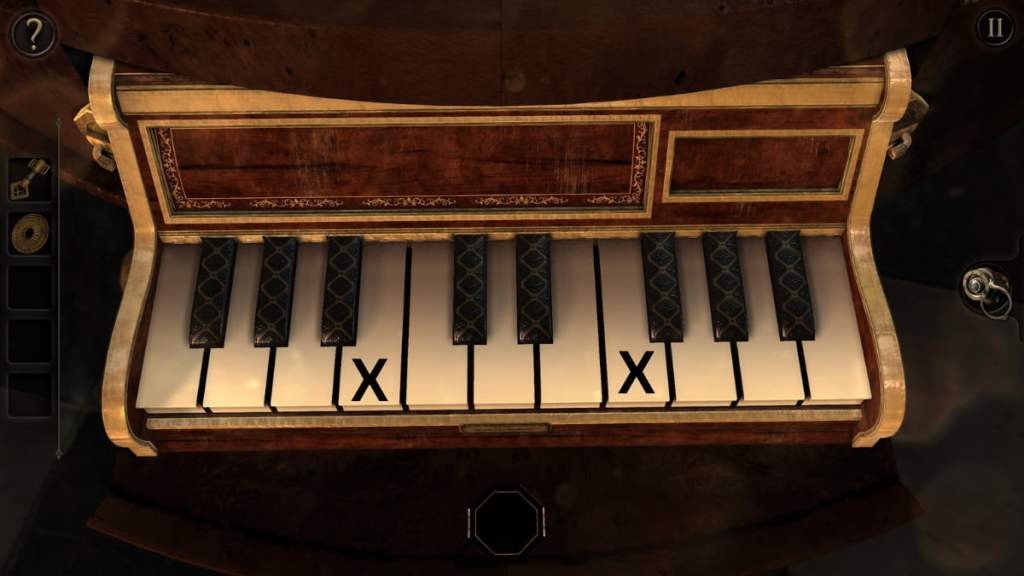 The notes to press to complete the first piano puzzle