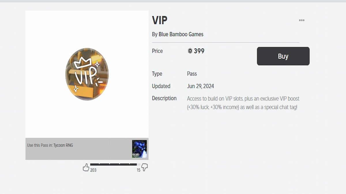 The Tycoon RNG VIP Pass