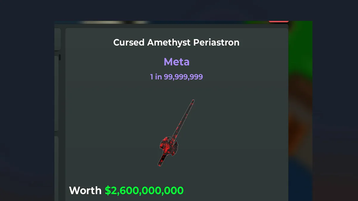 The Cursed Amethyst item in Void Fishing