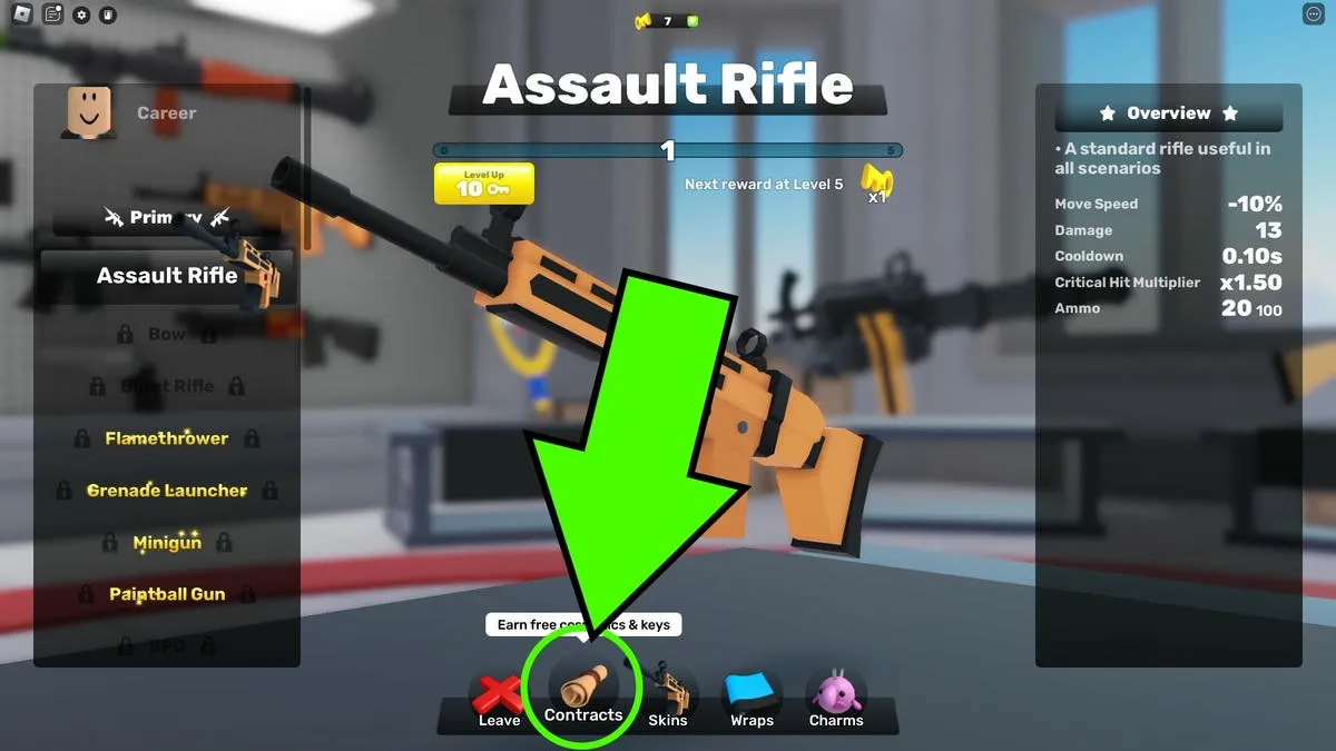 Weapon Contracts to help earn keys in Roblox Rivals