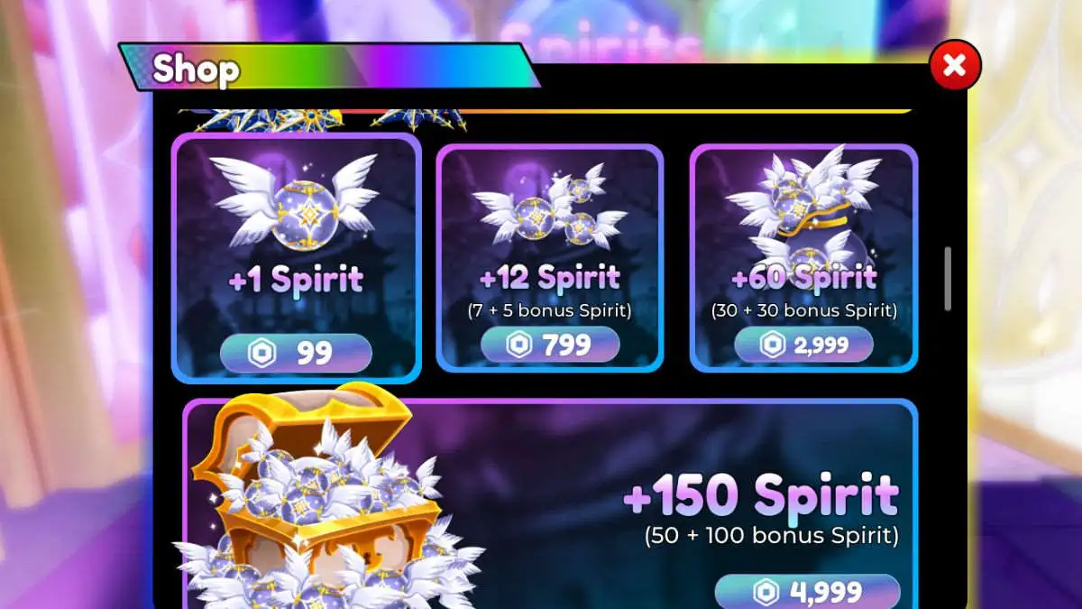 Spirit Orbs in Shop in Anime Defenders