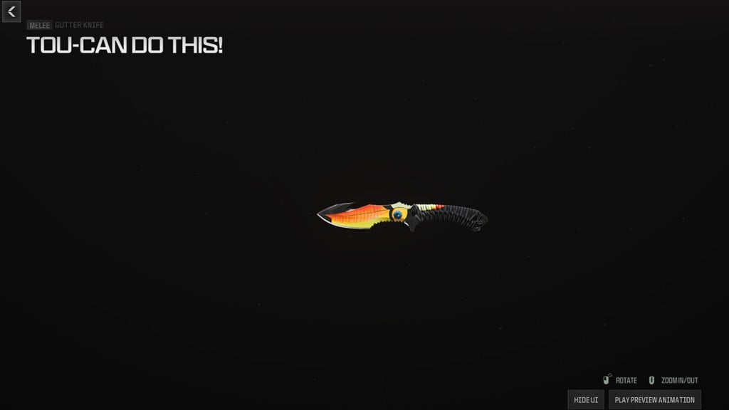 Call of Duty MW3 Tou-can Do This knife skin