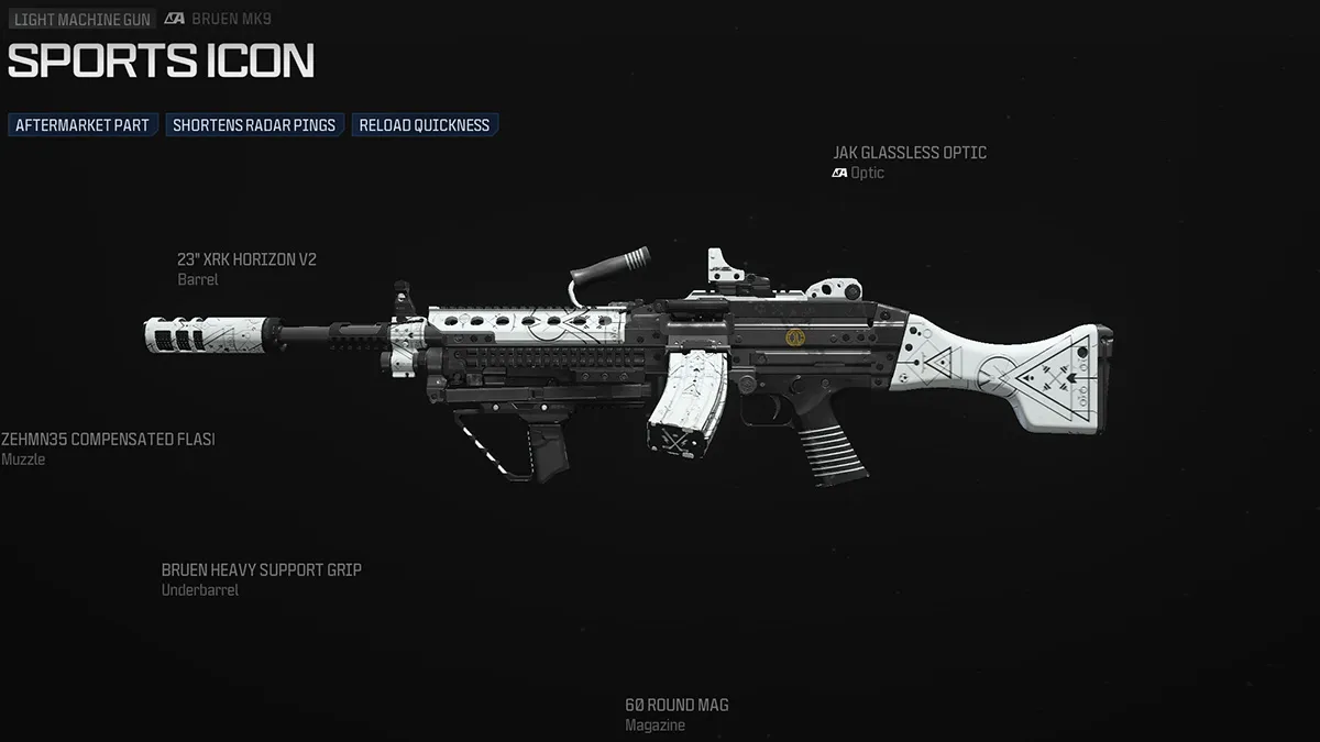 Call of Duty Warzone Sports Icon Bruen MK9 LMG blueprint
