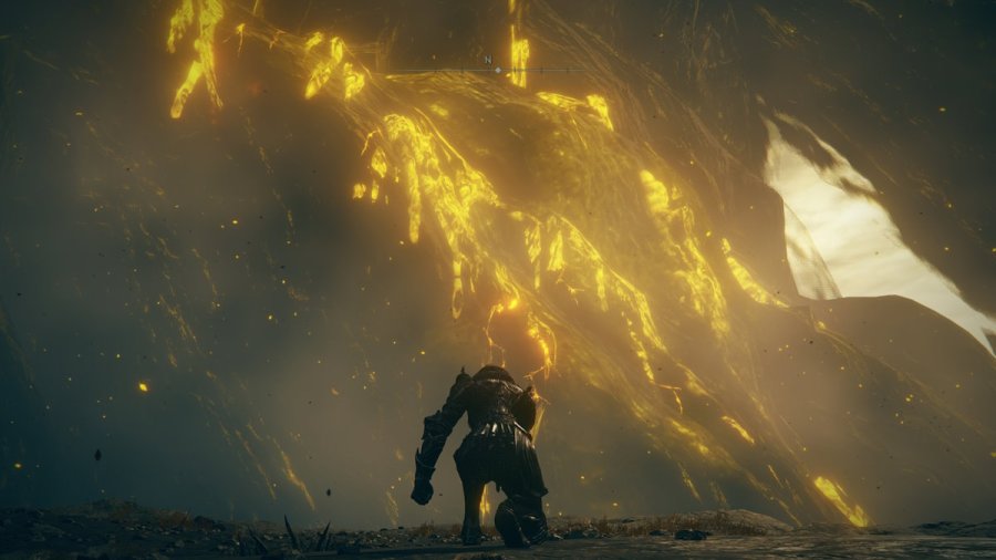 Standing before the Scadutree in the DLC for Elden Ring.