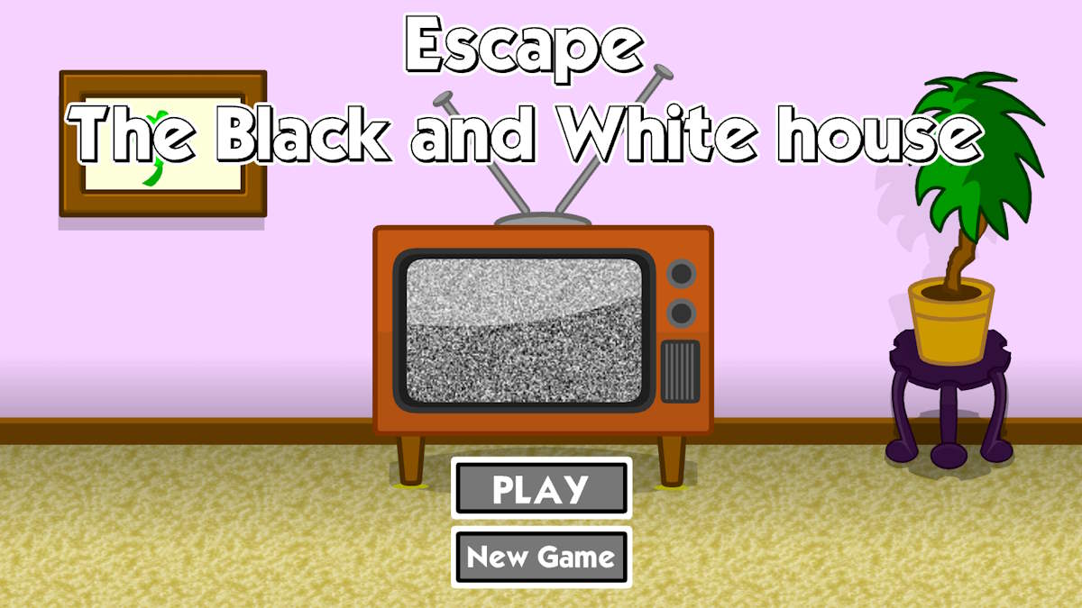 The loading screen for Escape the Black and White House