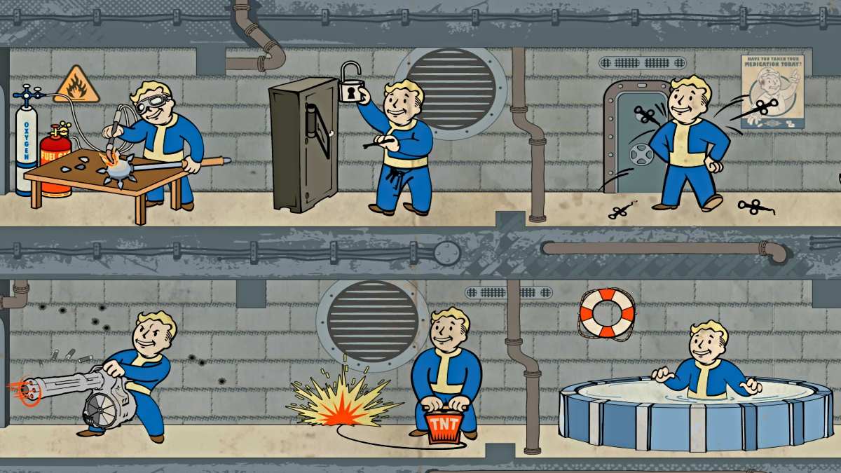 Fallout boy demonstrating different perks