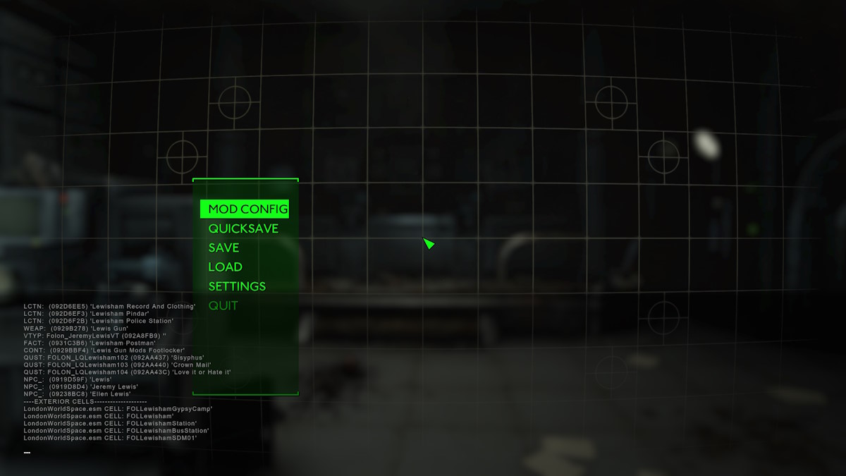 Using the console in Fallout London.