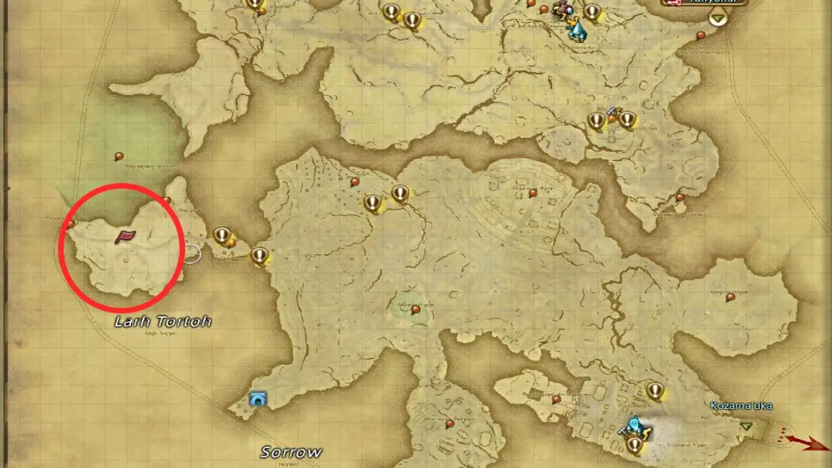 Location of Valigarmanda trial boss in Final Fantasy XIV