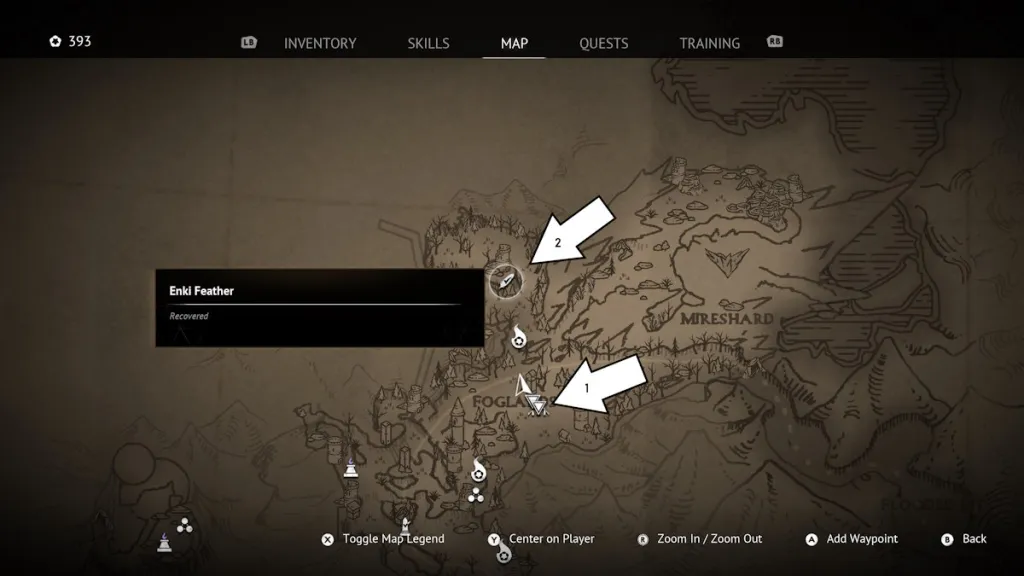 The third Enki feather on the map in Flintlock: The Siege of Dawn.
