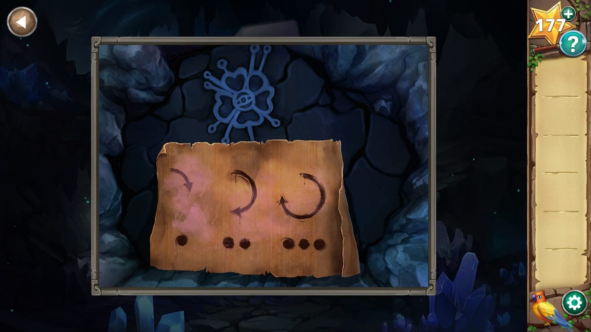 The feathers puzzle clue in Chapter 7 of Adventure Escape Mysteries Hidden Ruins