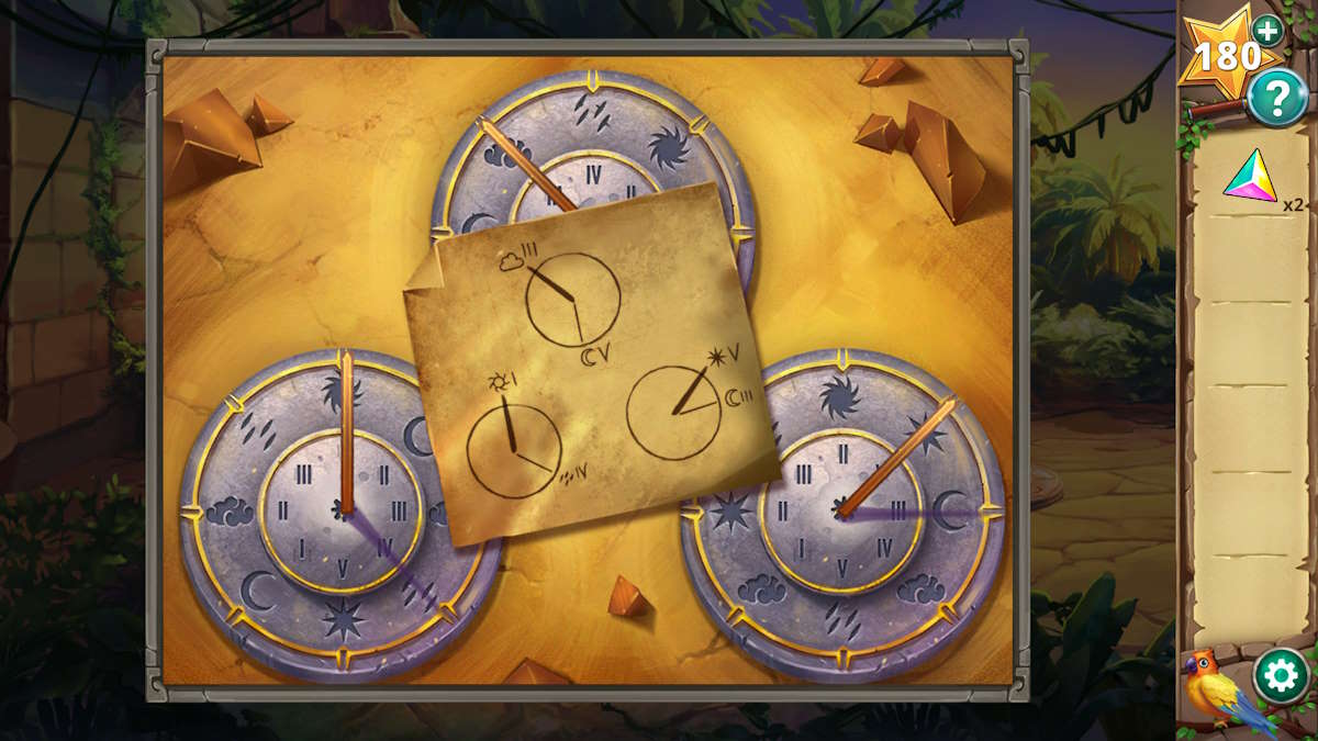Making the sundial note in Chapter 8 of Adventure Escape Mysteries Hidden Ruins
