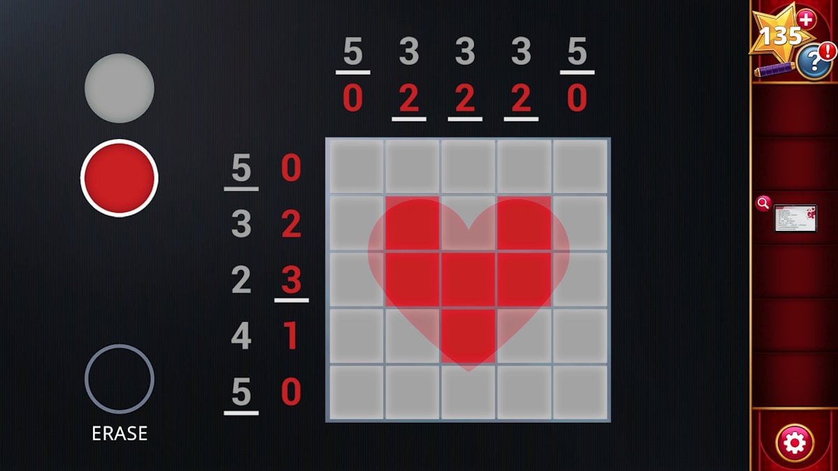 Completing the first nonogram on the plane in Adventure Escape Mysteries Puzzle Lovers