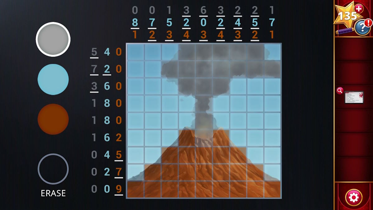 Completing the second nonogram on the plane in Adventure Escape Mysteries Puzzle Lovers