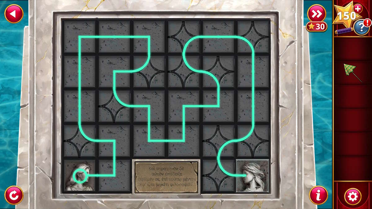Completing the plinth route puzzle in Greece in Adventure Escape Mysteries Puzzle Lovers