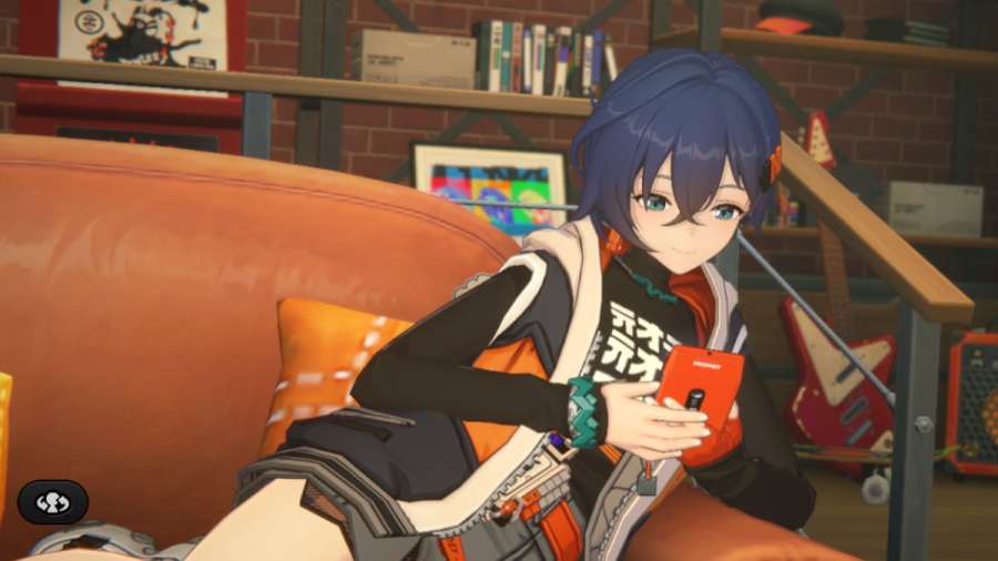 Zenless Zone Zero Belle using her phone