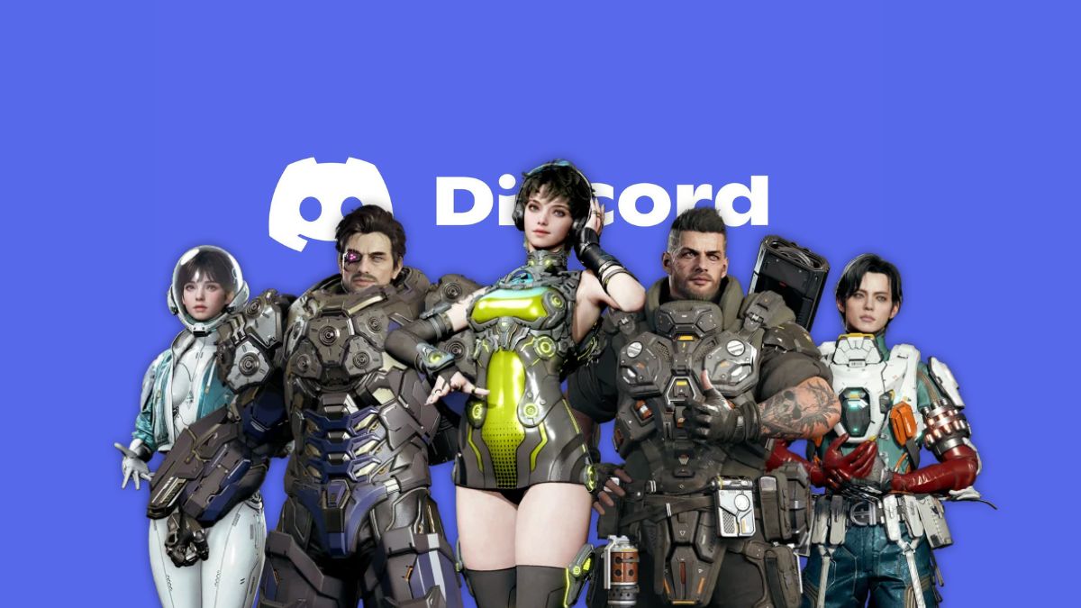 The First Descendant heroes standing in front of a Discord logo