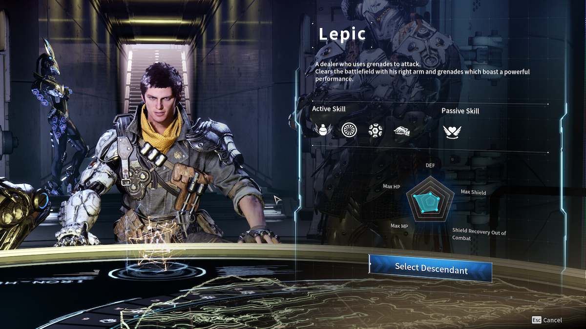 Choosing Lepic as your Descendant in The First Descendant.