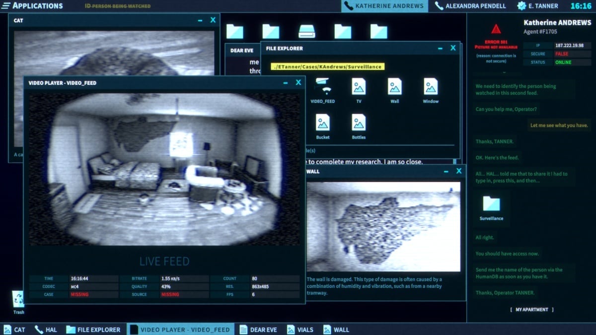 Surveillance camera in The Operator.