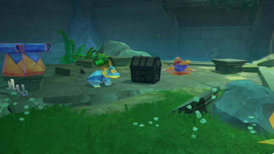 Genshin Impact frog looking at Chest