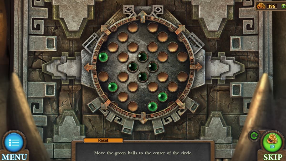 Emerald puzzle in Tricky Doors nineteenth world, Mayan Pyramids