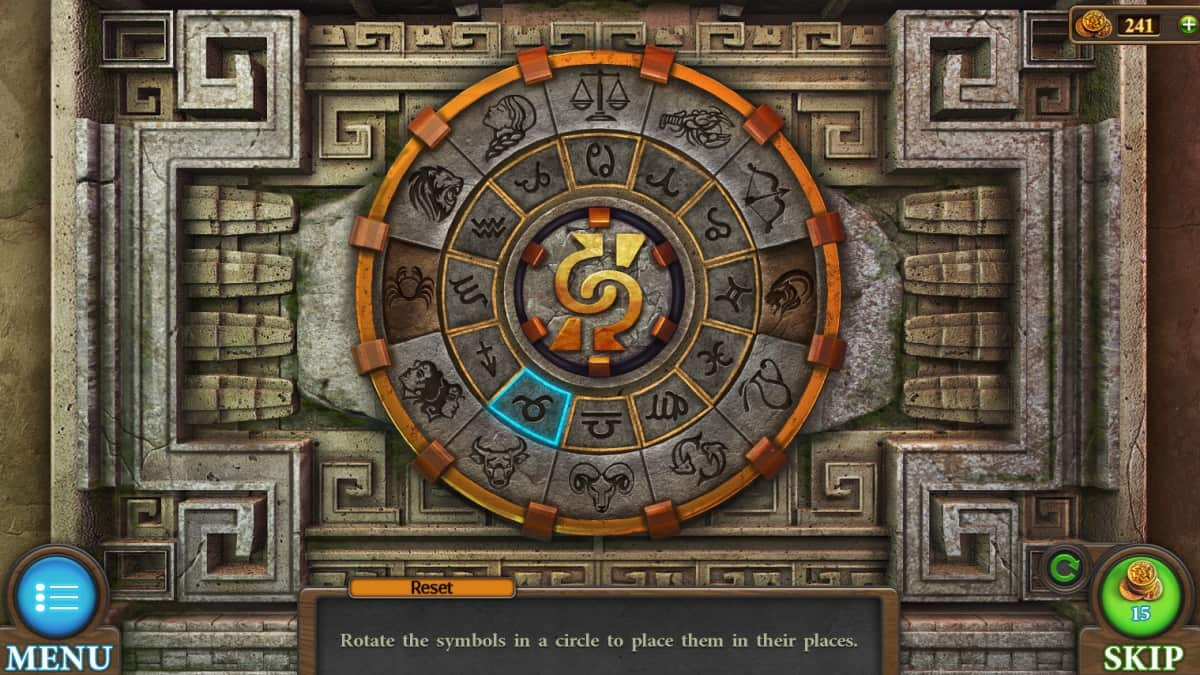 Pyramid door puzzle in Tricky Doors nineteenth world, Mayan Pyramids