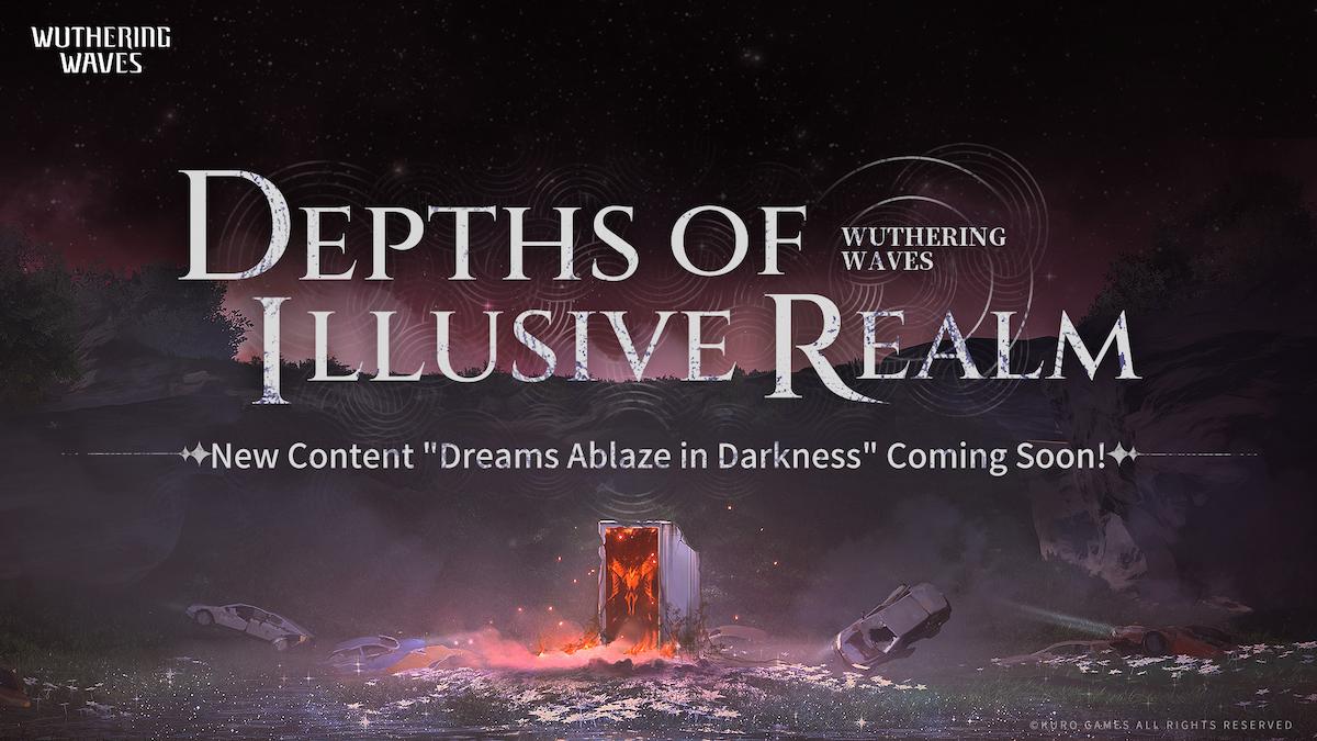 Dreams Ablaze in Darkness event announcement for Wuthering Waves.